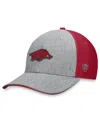 Top Of The World Men's Heather Gray/cardinal Arkansas Razorbacks Merge Flex Hat