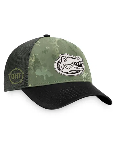 Top Of The World Men's Hunter Green/gray Florida Gators Oht Military Appreciation Unit Trucker Adjustable Hat In Hunter Green,gray