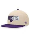 Top Of The World Men's Khaki Kansas State Wildcats Goalaso Snapback Hat In Khaki,purple
