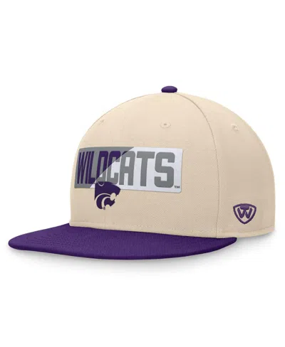 Top Of The World Men's Khaki Kansas State Wildcats Goalaso Snapback Hat In Khaki,purple