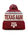 Top Of The World Men's Maroon Texas A & M Aggies Prime Cuffed With Pom Knit Hat In Maroon