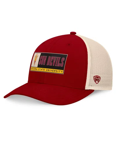 Top Of The World Men's Maroon/natural Arizona State Sun Devils Bennett Truckerâ Adjustable Hat