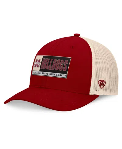 Top Of The World Men's Maroon/natural Mississippi State Bulldogs Bennett Trucker Adjustable Hat In Maroon,natural