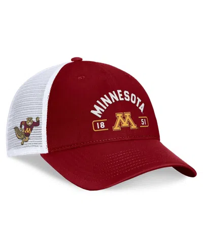 Top Of The World Men's Maroon/white Minnesota Golden Gophers Free Kick Trucker Adjustable Hat In Maroon,natural