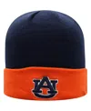 Top Of The World Men's Navy And Orange Auburn Tigers Core 2-tone Cuffed Knit Hat With Pom In Navy,orange