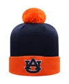 Top Of The World Men's Navy And Orange Auburn Tigers Core 2-tone Cuffed Knit Hat With Pom In Navy,orange