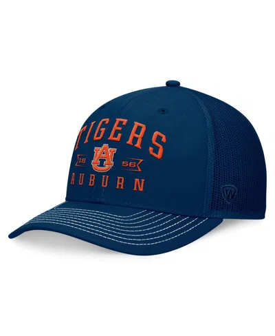 Top Of The World Men's Navy Auburn Tigers Carson Trucker Adjustable Hat In Black