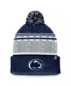 Top Of The World Men's Navy Penn State Nittany Lions Altitude Three-tone Cuffed With Pom Knit Hat In Navy