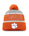 Top Of The World Men's Orange Clemson Tigers Two-tone Cuffed With Pom Knit Hat In Orange