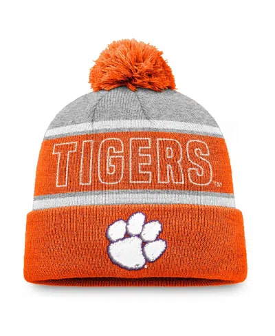 Top Of The World Men's Orange Clemson Tigers Two-tone Cuffed With Pom Knit Hat