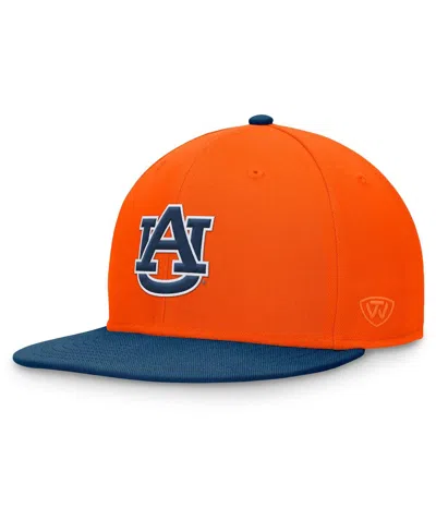 Top Of The World Men's Orange/navy Auburn Tigers Rally Two-tone Fitted Hat In Orange,navy