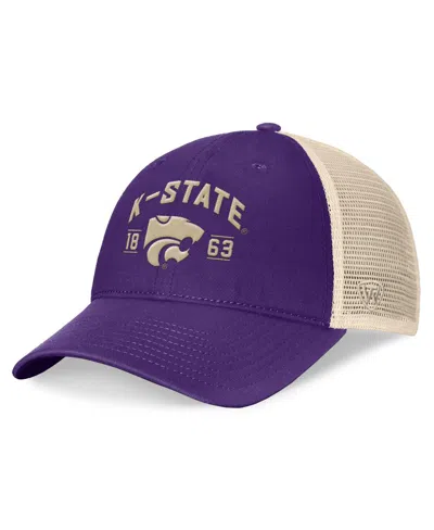 Top Of The World Men's Purple Kansas State Wildcats Heritage Waylon Trucker Adjustable Hat In Purple,natural