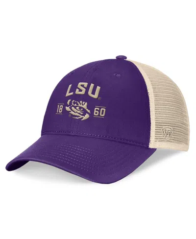 Top Of The World Men's Purple Lsu Tigers Heritage Waylon Trucker Adjustable Hat In Purple,natural