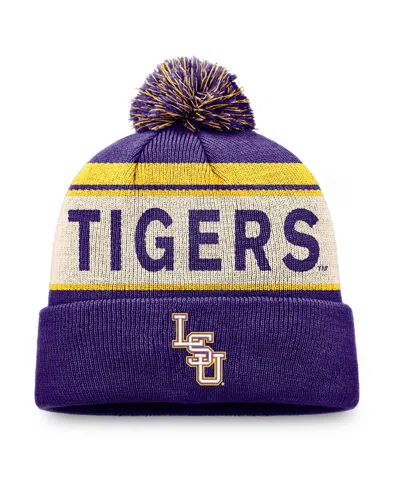 Top Of The World Men's Purple Lsu Tigers Prime Cuffed Knit Hat With Pom