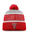 Top Of The World Men's Red Texas Tech Red Raiders Two-tone Cuffed Pom With Knit Hat In Red