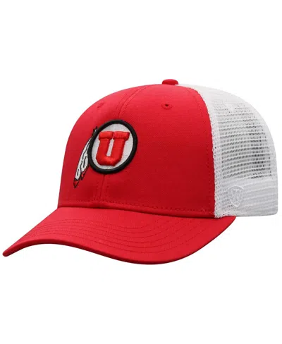Top Of The World Men's Red/white Utah Utes Victory Baseline Adjustable Trucker Hat