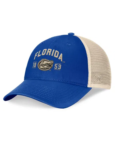 Top Of The World Men's Royal Florida Gators Heritage Waylon Trucker Adjustable Hat In Royal,natural