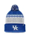 Top Of The World Men's Royal Kentucky Wildcats Altitude Three-tone Cuffed With Pom Knit Hat In Blue