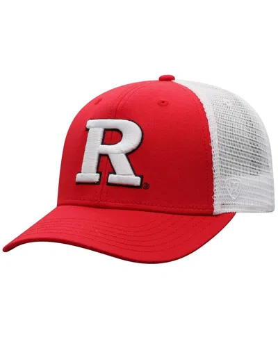 Top Of The World Men's Scarlet/white Rutgers Scarlet Knights Victory Baseline Adjustable Trucker Hat