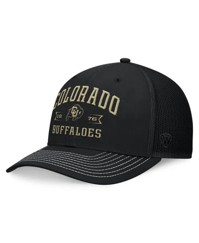TOP OF THE WORLD MEN'S TOP OF THE WORLD BLACK COLORADO BUFFALOES CARSON TRUCKER ADJUSTABLE HAT