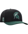 Top Of The World Men's  Black, Green Michigan State Spartans Two-tone Reflex Hybrid Tech Flex Hat In Black,green