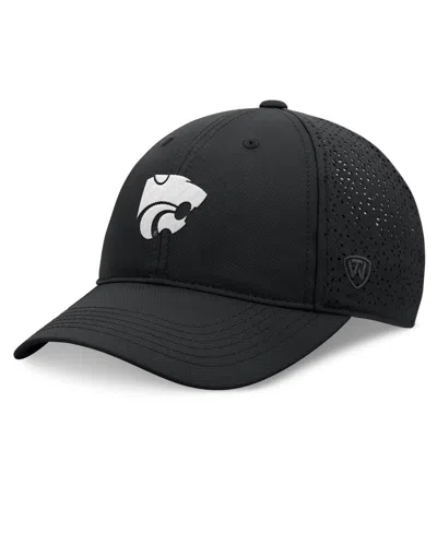 TOP OF THE WORLD MEN'S TOP OF THE WORLD BLACK KANSAS STATE WILDCATS LIQUESCE TRUCKER ADJUSTABLE HAT