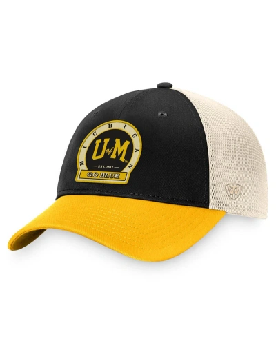 Top Of The World Men's  Black Michigan Wolverines Refined Trucker Adjustable Hat
