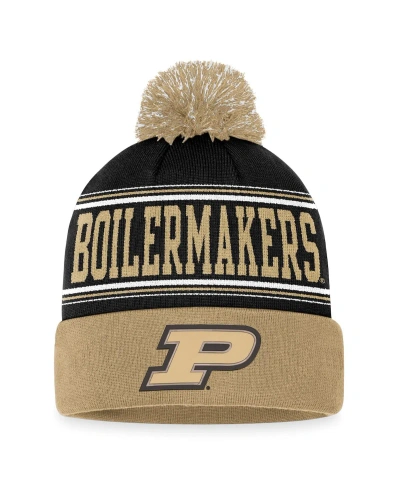 Top Of The World Men's  Black Purdue Boilermakers Draft Cuffed Knit Hat With Pom
