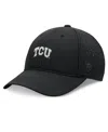 Top Of The World Black Tcu Horned Frogs Liquesce Trucker Adjustable Hat In Black