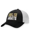 Top Of The World Men's  Black, White Georgia Tech Yellow Jackets Stockpile Trucker Snapback Hat In Black,white
