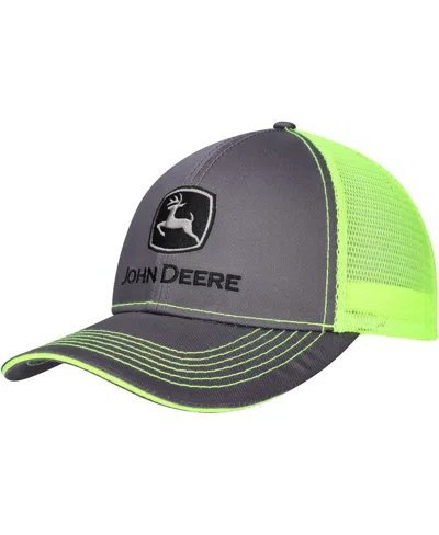 Top Of The World Men's  Charcoal John Deere Classic Neon Trucker Adjustable Hat