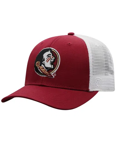 Top Of The World Men's  Garnet, White Florida State Seminoles Trucker Snapback Hat In Garnet,white