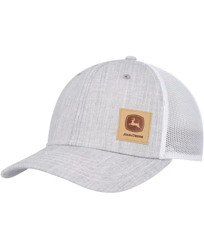 Top Of The World Men's  Gray John Deere Classic Suede Corner Logo Trucker Adjustable Hat