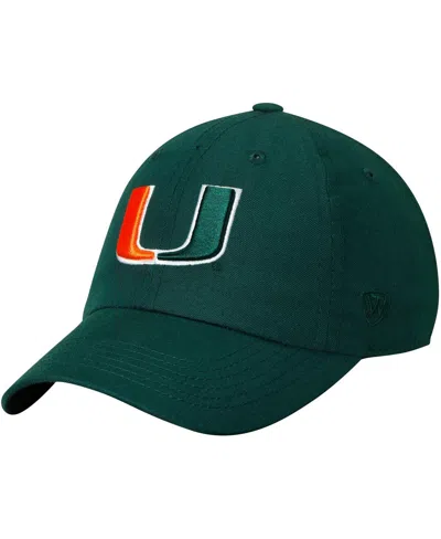 Top Of The World Men's  Green Miami Hurricanes Primary Logo Staple Adjustable Hat