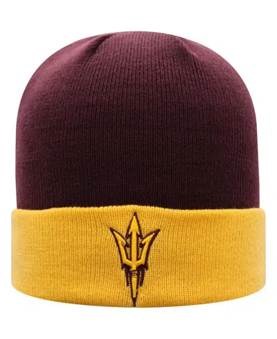 Top Of The World Men's  Maroon, Gold Arizona State Sun Devils Core 2-tone Cuffed Knit Hat In Maroon,gold