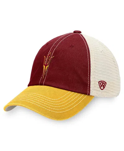 Top Of The World Men's  Maroon, Gold Arizona State Sun Devils Off-road Trucker Snapback Hat In Maroon,gold