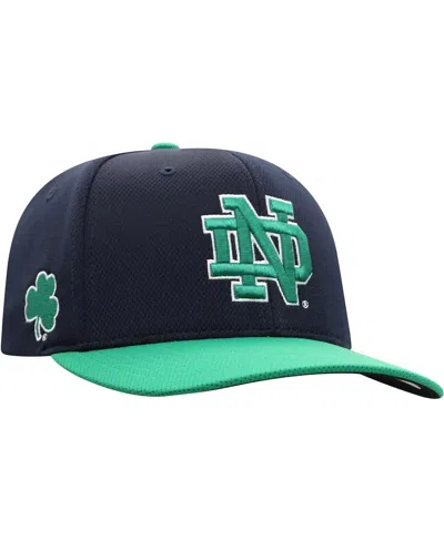 Top Of The World Men's  Navy, Green Notre Dame Fighting Irish Two-tone Reflex Hybrid Tech Flex Hat In Navy,green