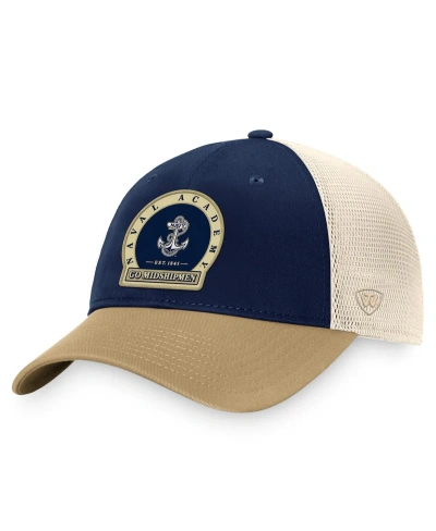 Top Of The World Men's  Navy Navy Midshipmen Refined Trucker Adjustable Hat