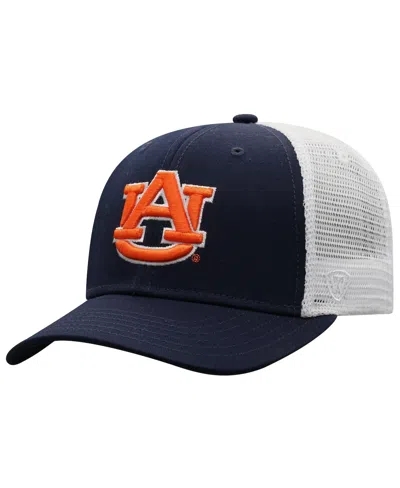Top Of The World Men's  White, Navy Auburn Tigers Tone Down Trucker Snapback Hat In Navy,white