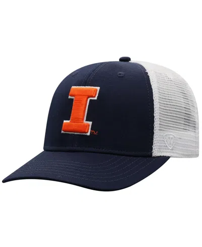 Top Of The World Men's  Navy, White Illinois Fighting Illini Trucker Snapback Hat In Navy,white