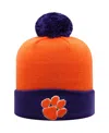 Top Of The World Men's  Orange And Purple Clemson Tigers Core 2-tone Cuffed Knit Hat With Pom In Orange,purple