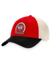 TOP OF THE WORLD MEN'S TOP OF THE WORLD RED WISCONSIN BADGERS REFINED TRUCKER ADJUSTABLE HAT