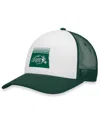 Top Of The World Men's  White, Green Ndsu Bison Tone Down Trucker Snapback Hat In White