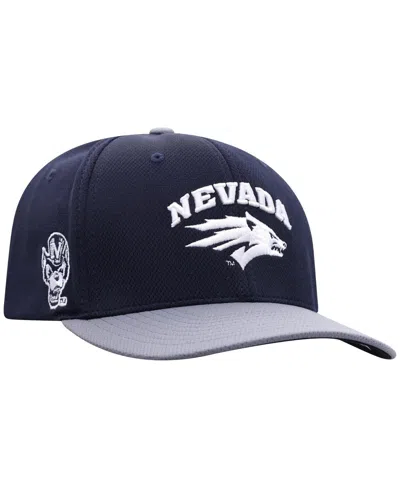 Top Of The World Men's True Navy/ash Nevada Wolf Pack Reflex Fitted Hat In Multi