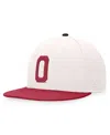 TOP OF THE WORLD MEN'S WHITE/CARDINAL OKLAHOMA SOONERS LOGO ADJUSTABLE HAT