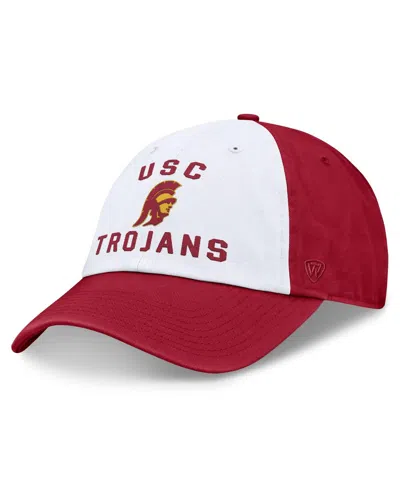 Top Of The World Men's White/cardinal Usc Trojans Heritage Weston Adjustable Hat