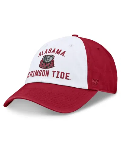 Top Of The World Men's White/crimson Alabama Crimson Tide Heritage Weston Adjustable Hat In White,crimson