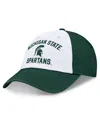 Top Of The World Men's White/green Michigan State Spartans Heritage Weston Adjustable Hat In Green