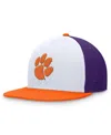 Top Of The World Men's White/orange Clemson Tigers Tri-tone Heritage Collector Fitted Hat In White,orange