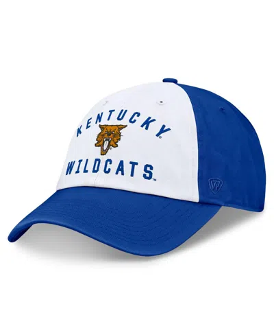 Top Of The World Men's White/royal Kentucky Wildcats Heritage Weston Adjustable Hat